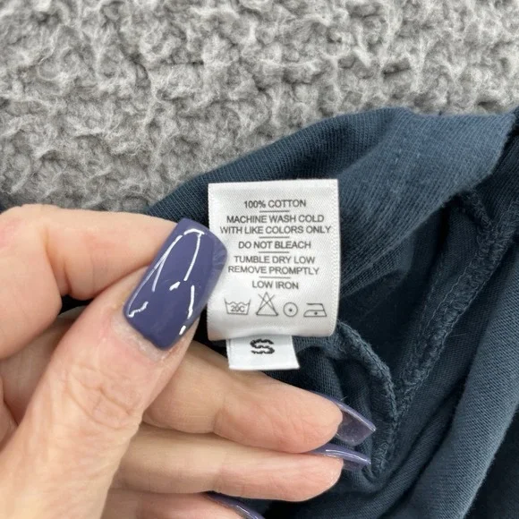 American Giant Dress Women Small Green Cotton Casual T Shirt Side Slit Long Midi - Picture 10 of 11